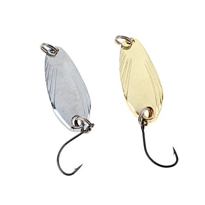 10pcs Metal Spoons Lures Kit with Hook Tackle Box, Hard Fishing Lures, Sequin Baits for Trout, Panfish, Bass
