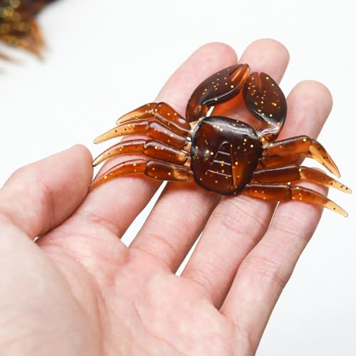 15PCS Crab Bait Kit - Artificial Silica Gel Lures, Lifelike 3D Soft Crab Lures for Freshwater Fishing