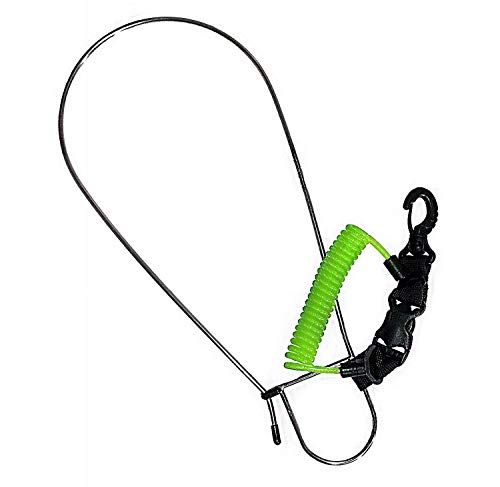 Calissa Offshore Kayak & Spearfishing Stainless Steel Fish Stringer Clip + 36” Steel Core Lanyard+Speargun Spear Fishing Freedive Freediving Scuba Dive Diving Large Holder - style: Green - Xtra Heavy Duty