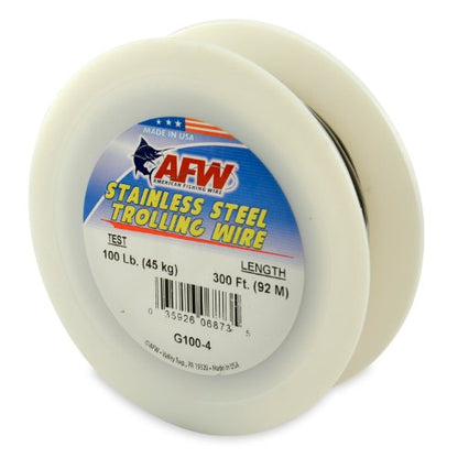American Fishing Wire Stainless Steel Trolling Wire (Single Strand) - size: 300 Feet, 100 Pound Test