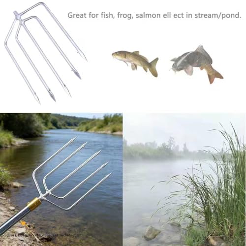 8mm Universal Screw 3-Prong 5-Prong Harpoon | Stainless Steel Fishing Harpoon Gig Gaff Hook for Frog Gigging, Spearfishing and Bowfishing