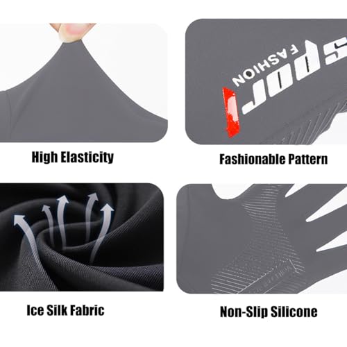 Mealah Lightweight-Fingerless-Gloves for Men - UPF 50+ UV Sun-Protection- Gloves for Fishing Driving Hiking Outdoor - color: Grey