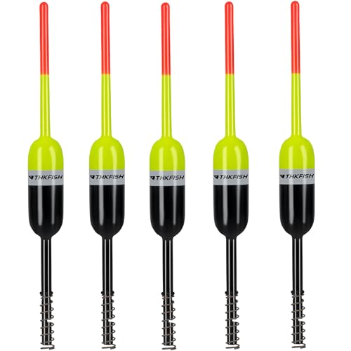 THKFISH Fishing Bobbers Fishing Floats and Bobbers Slip Bobbers for Fishing Balsa Floats Crappie Fishing Bobbers Fixed Bobber (1.5"X0.59"X5.4") (2.5"X0.59"X5.4") - color: 1.5"X0.59"X5.4"-5pcs