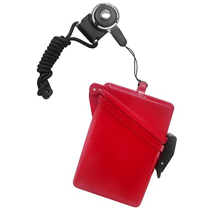 Sport Waterproof ID Card Badge Holder Case with Lanyard Cover Multiple Credit Cards, Registration, ins Card Heavy Duty Durable Locker Dry Box (Red,2pack) - color: Red,2pack
