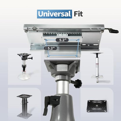 Aluminum Fore & AFT Boat Seat Slider,Universal Fit for Most Standard Boat Seat Pedestal Bases 5.3 * 5.3 inch