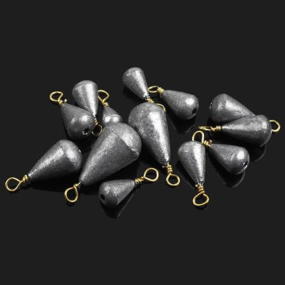 Fishing Weights Sinkers,15/30pcs Bass Casting Weights Bell Sinkers Fishing Weights Drop Shot Catfish Sinkers with Brass Swivel for Saltwater Freshwater - size: 3/8oz-15pcs
