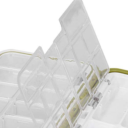 Impermeable Fishing Tackle Box, ABS Material with Rubber Seal and 18 Compartments, Portable Lure Storage Organizer for Hooks Lines Accessories