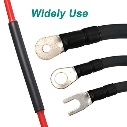 2 Pcs 1/2 inch (Diameter) 3:1 Waterproof Heat Shrink Tubing Kit, Large Marine Dual Wall Adhesive Shrinkable Wire Wrap Tube, Insulation Sealing Cable Protector by YUKSY (4ft, Black & Red) - size: 1/2" (4ft, Black/Red)