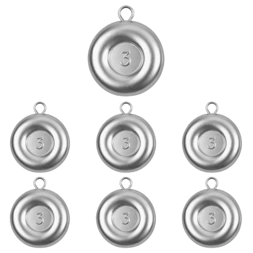 Fishing Weights, Disc Sinkers, Lead Fishing Sinkers & Weights for Saltwater & Freshwater, Flat Coin Sinkers for Bottom Fishing, Assorted Sizes - size: 3oz-6 Pcs