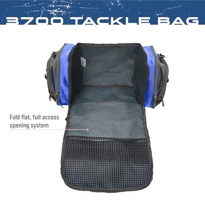 FROGG TOGGS Heavy Duty Fishing Tackle Duffle Bag, Includes Bait Trays - color: Blue, style: 3700