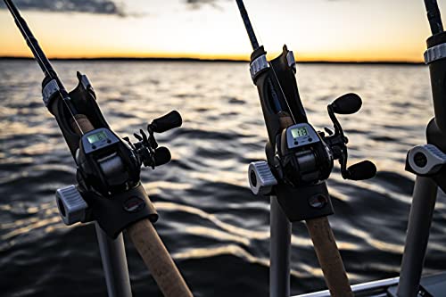 Abu Garcia Max Digital Line Counter Low Profile Baitcast Reel, Size LP (1498727), Carbon Fiber Star Drag, Max of 20lb | 9.0kg, Durable, Lightweight and Strong,Black