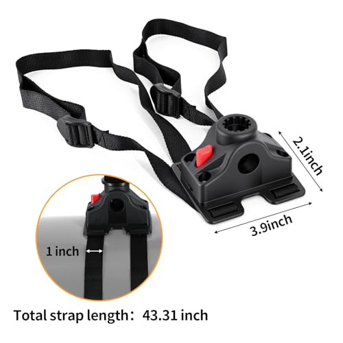 Fishing Boat Rods Holder with Mount Bracket - 360 Degree Adjustable for Fishing Pole Rods - Ideal for Boats and Kayaks, 2 Pack