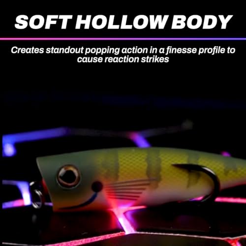 SNAG Proof Zoo Pop Topwater Lure | Weedless Design for Bass Fishing | Dark Gill, 3/8 oz.