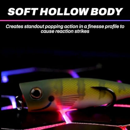 SNAG Proof Zoo Pop Topwater Lure | Weedless Design for Bass Fishing | Dark Gill, 3/8 oz.