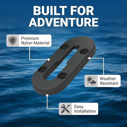 Kayak Track Rail - Low Profile Design for Fishing Rod,Cup Holders and Paddle Holders | High-Strength Nylon & Stainless Steel 304 | Kayak Accessories Mount Track & Rail System for Kayak - style: 4inch,2pcs