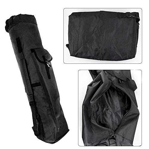 Allnice Durable Canvas Fishing Rod & Reel Organizer Bag Travel Carry Case Bag- Holds 5 Poles & Tackle - color: Black