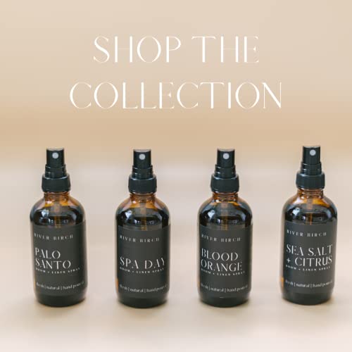 River Birch Luxury Linen and Room Spray - Palo Santo Home Signature Scent - Room Fragrance Spray - Fragrant Fresh Linen Air Freshener For Bedding - Handmade in Texas - 4 oz Glass Amber Bottle - color: Palo Santo