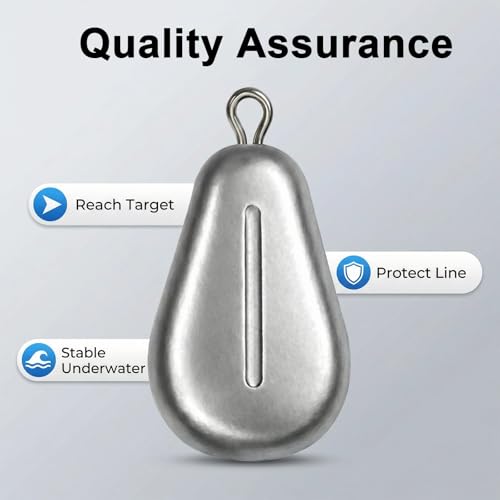 10pcs Fishing No-Roll Sinker Fishing Lead Weights Fishing Sinker Weights Assorted 10g 30g 50g Olive Heart Bass Casting for Catfish Rig, Surf Fishing - style: 10g/0.35oz-10pcs