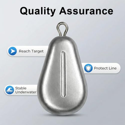 10pcs Fishing No-Roll Sinker Fishing Lead Weights Fishing Sinker Weights Assorted 10g 30g 50g Olive Heart Bass Casting for Catfish Rig, Surf Fishing - style: 10g/0.35oz-10pcs