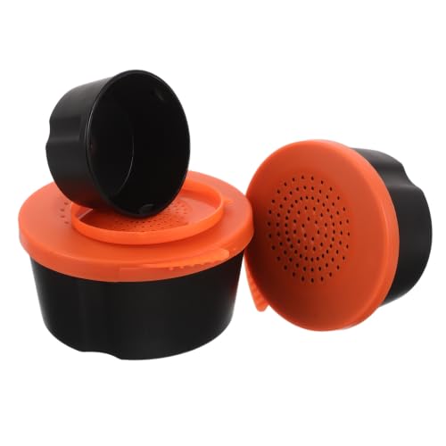 BESTonZON 3pcs Fishing Worm Storage Box Set Portable Vibrant Live Bait Bucket Made of Sturdy Pp Material, Easy to Clean Worm Bait Holder for Outdoor Fishing