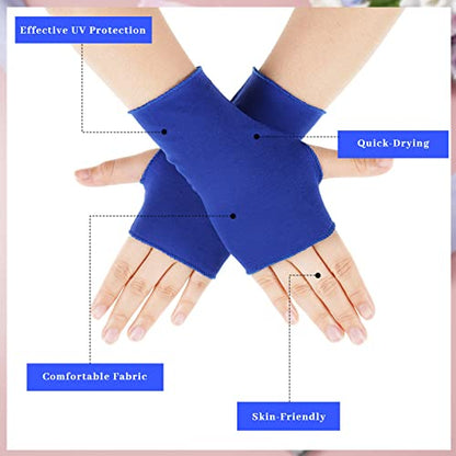 Geyoga 8 Pairs Sun Protection UV Gloves for Women Fingerless Hand UV Protection Glove for Gel Manicures Summer Driving Biking - color: Bright Colors