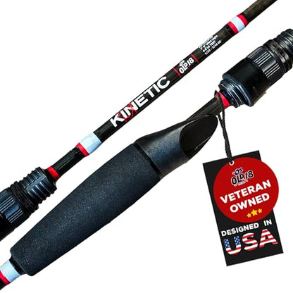 OLD18 Kinetic Rod - 30-Ton Carbon, Enhanced Sensitivity for Precision Strikes, Coated Stainless Guides, Ideal for Freshwater and Inshore Species - Split Grip for Comfort - size: Spinning - 7'0" - Medium, Mod Fast