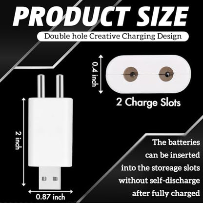 Copkim 8 Pcs Fishing Bobbers Battery Rechargeable and 2 Pcs Float Battery Charger Lighted up Night Bobber Batteries Night Fishing Accessories Tackles - color: White, style: Cr425,2 Hole