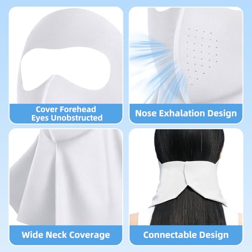 UPF 50+ Sun Protection Face Mask with Neck Coverage, UV Face Mask for Outdoor Activities, Unisex Breathable Sun Mask - style: Grey 2
