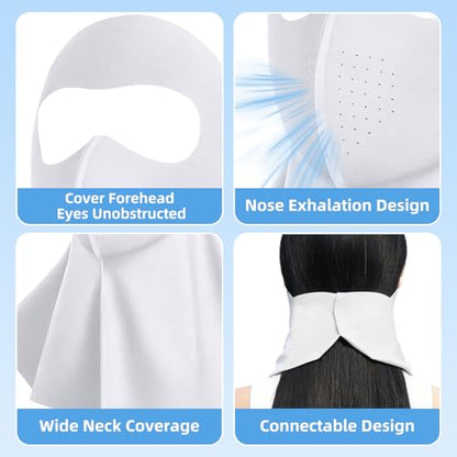 UPF 50+ Sun Protection Face Mask with Neck Coverage, UV Face Mask for Outdoor Activities, Unisex Breathable Sun Mask - style: Grey 2