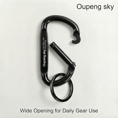 Carabiner Clip - Heavy Duty Carabiners 800lbs-13KN (2922 lbs) Carabeaner D Ring Shape,Key Chain Clip Hook,Keychain Clip,Multipurpose for Camping, Hiking,Backpacking or Other Outdoor Activities. - style: 24PCS 2.5 Inch(800 lbs)