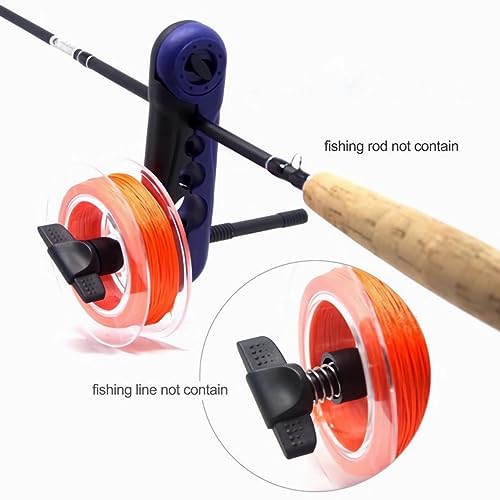 1Pack Mini Fishing Line Winder Spooler Machine,Portable Adjustable Detachable Spinning Reel Spool Spooling Station System, Baitcaster Multifunctional Line Winder Tool - color: white and blue