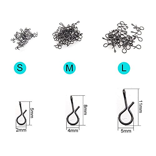 100-Pack Quick Fly Fishing Snaps Stainless Steel No Knot Fast Snaps Quick Lure Change Clips for Flies Jigs Lures - size: L - 0.43 inches (100pcs)