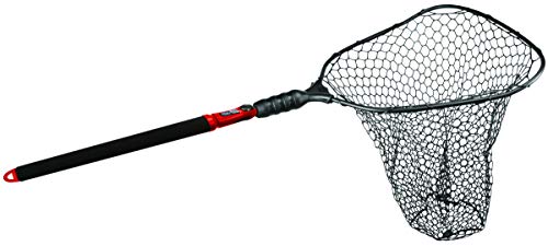 EGO S2 Slider Fishing Net Handle | Adjustable Extension Handle, Minimal Water Drag Design, Ergonomic Foam Grip for Landing Nets - size: 29" to 60" Handle, 22” x 23” Hoop, style: Lightweight Non-tangle Deep Rubber Mesh