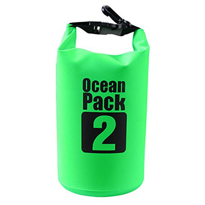 Dry Sack/Floating Waterproof Bag 2L/5L/10L/20L/30L for Boating, Kayaking, Hiking, Snowboarding, Camping, Rafting, Fishing and Backpacking - color: Green, size: 2L