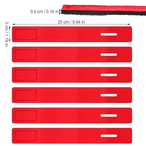 Sumind 12 Pcs Fishing Rod Straps Ties, Fishing Pole Belts Stretchy Straps, Elastic Tackle Ties Cable Holders Fit for Casting Rods, Spinning and Fly - color: Red