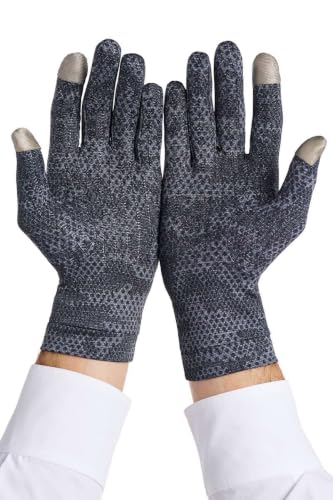 Coolibar Full Finger UV Sun Gloves - UPF 50+ Sun Protection - Gannett - color: Charcoal Coolibar Camo, size: Medium