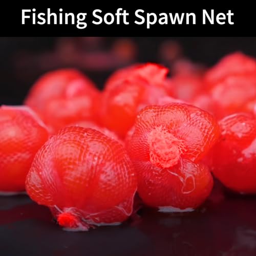 Philbinden 72 FT Fishing Soft Spawn Net,3'' Wide Fishing Spawn Sack Mesh Catfish Bait Holder Fishing Accessories for Roe Bags Fishing Equipment Tackle Kit - color: red