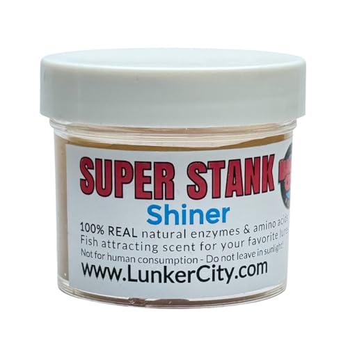 Lunker City Fishing Super Stank Fish Attractant Scent Squid Shiner Crawfish 100% Real Organic Bait Waterproof Gel in Jar for Bass Lures and Jigs - style: Shiner