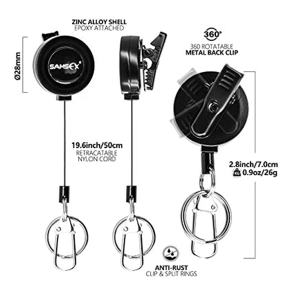 SAMSFX Fishing Big Nippers with Zinger Retractors Fishing Line Cutters with Retractable Badge Holder Fly Fishing Tools Combo