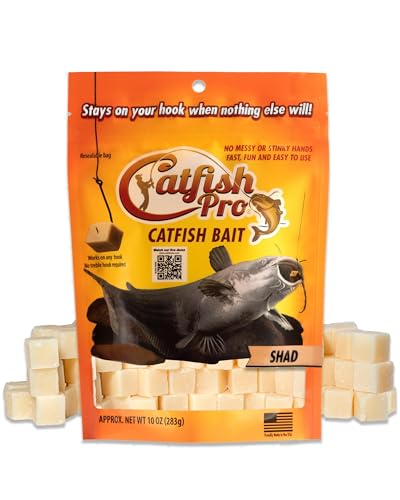 Catfish Pro Catfish Bait - 10oz Bag with 80pcs | Irresistible Scent for Catfish | Mess-Free, Stays On Your Hook When Nothing Else Will | Great for Rod, Reel, Trotline, Jugs & Yoyos Fishing - color: Shad