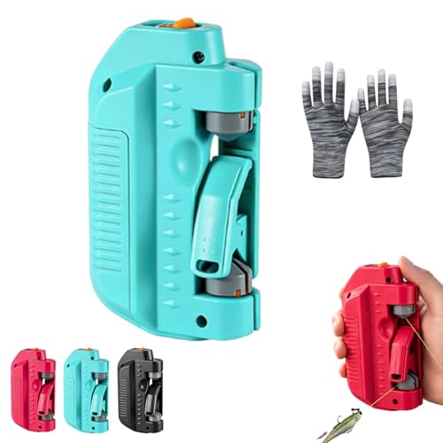 IBHOO Automatic Fishing Knot Tying Tool, 2026 Upgraded Easy Cast Knot Tying Tool, Portable Electric GT for PE Line and Leader Knots, for Saltwater Fishing Anglers - color: Blue