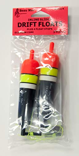Beau Mac EVA Inline Slip Floats | Adjustable Slip Bobber | Hi-Vis Red | Durable High-Visibility Fishing Float for Freshwater & Saltwater | Adjustable Slip Bobber for Salmon, Steelhead & Trout Rigs - size: 1/4oz