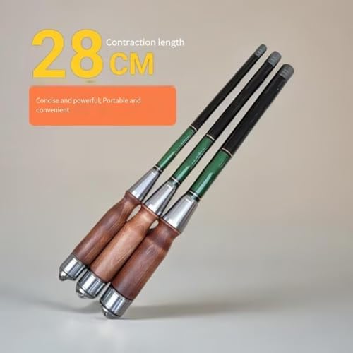 -for Compact for Mini Fishing Rod 1.2m-1.8m, Lightweight Carbon Fiber Portable Travel Pole with 28cm Storage Size for Pocket, Green