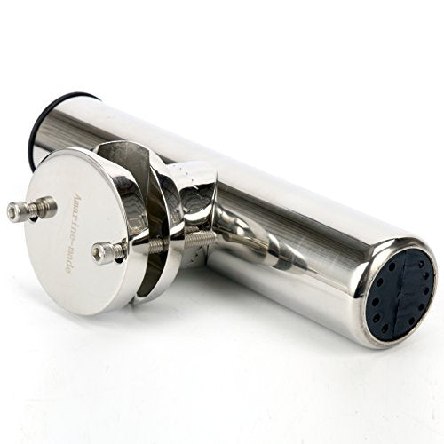 Amarine-made Stainless Rail Mount Clamp on Fishing Rod Holder for Rails Fishing Pole Holders 1-1/4" to 2" (1 Pcs)