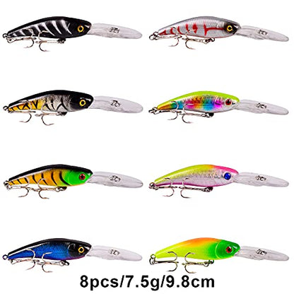 Bass Fishing Lures Kit Set Topwater Hard Baits Minnow Crankbait Pencil VIB Swimbait for Bass Pike Fit Saltwater and Freshwater - color: 006-43pcs