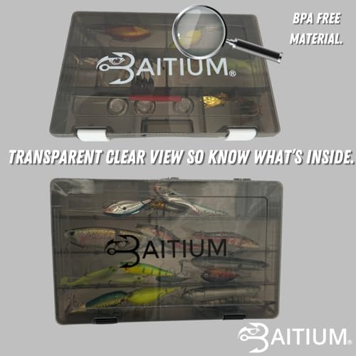 Baitium Fishing Tackle Box Organizer, Tackle Boxes With Dividers, Fishing Box, Tacklebox for Fishing, 3600 Tackle Tray or 3700, Lure Organizer, Plastic Storage Organizer Box 3700 (3 Pack) - size: 3 3700 (Tray Size 13.8" x 8.9" x 1.8")