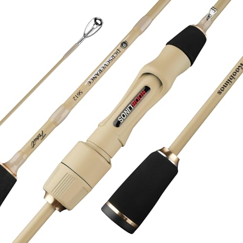 Ultralight Trout Spinning Rod,1.85m 6' Fast Action Carbon Fiber Fishing Pole, Stream Lake River Bass Trout Panfish Crappie 0.8-7g Lure, Sensitive Tip, Portable 2-Piece Travel Design - size: PE-S612UL-1.85m