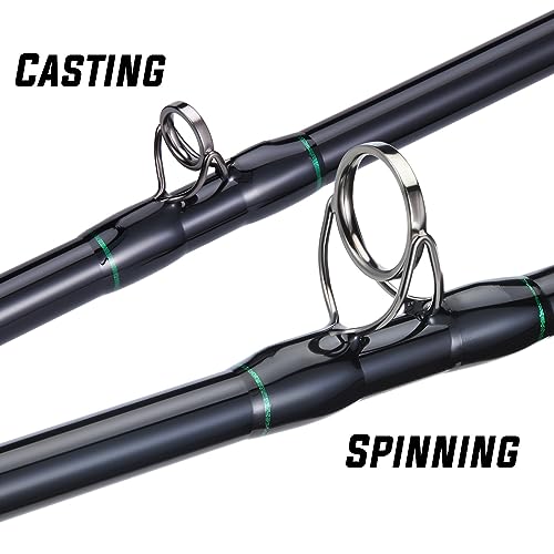 Sougayilang Spinning & Casting Catfish Rod,2 piece Medium Heavy Portable Travel Catfish Fishing Rod (7'/7'6"/8') - size: Spinning Rod-2pcs-MH-7'0''