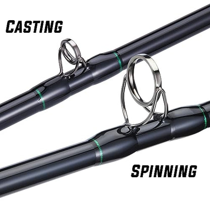 Sougayilang Spinning & Casting Catfish Rod,2 piece Medium Heavy Portable Travel Catfish Fishing Rod (7'/7'6"/8') - size: Casting Rod-2pcs-MH-7'6''