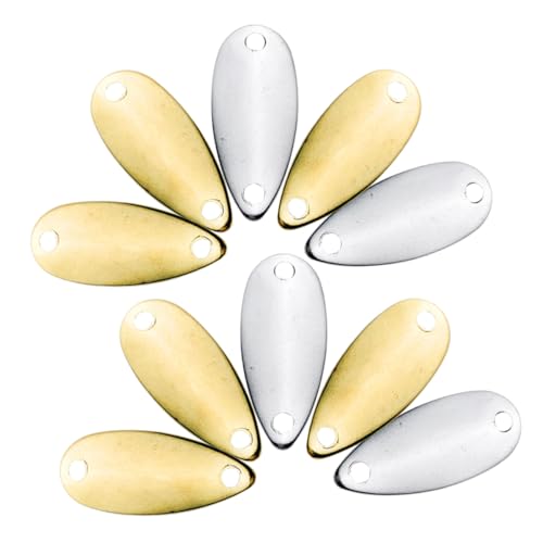 20pcs Metal Fishing Lure Blades Gold Silver Bass Bait for DIY Lure Making Bright Design for Enhanced Fish Freshwater Saltwater
